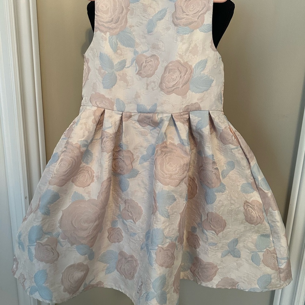 Chi Chi London Pink and Blue Ruffled Tiered A-Line Dress